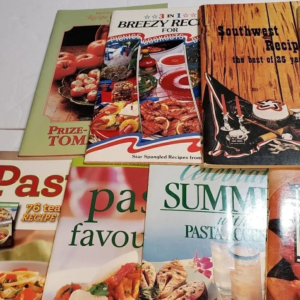 Lot of 8 Cookbooks Booklets Pasta Southwestern Del Monte Tomatoes